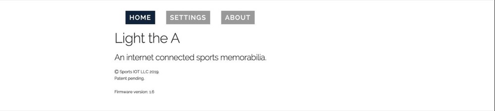 Home page of an older device. The last line reads Firmware version: 1.6.